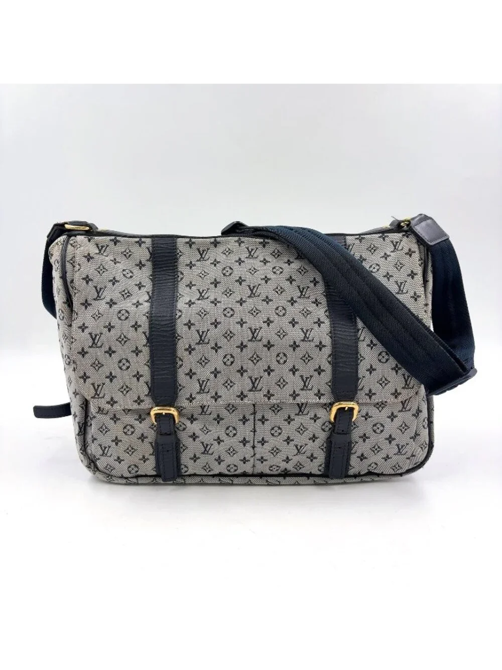 Louis Vuitton Sac Maman Monogram Mini Blue Mother's Canvas Navy Light Gray